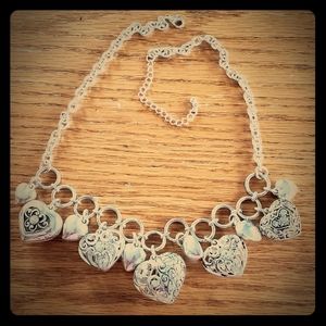Brighton silver heart charm necklace